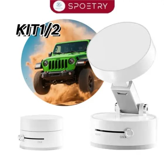 KIT2 Suporte magnético de vácuo para navegação em carro, fixação estável, suporte dobrável, Universal Painel Com Base