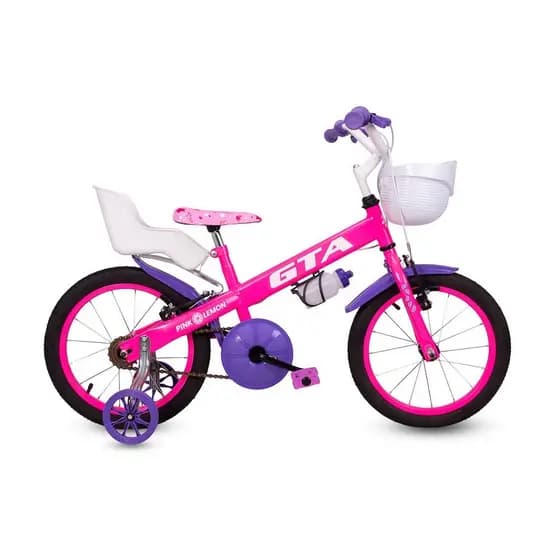 BICICLETA ARO 16 GTA PINK LEMON PINK/ROXO