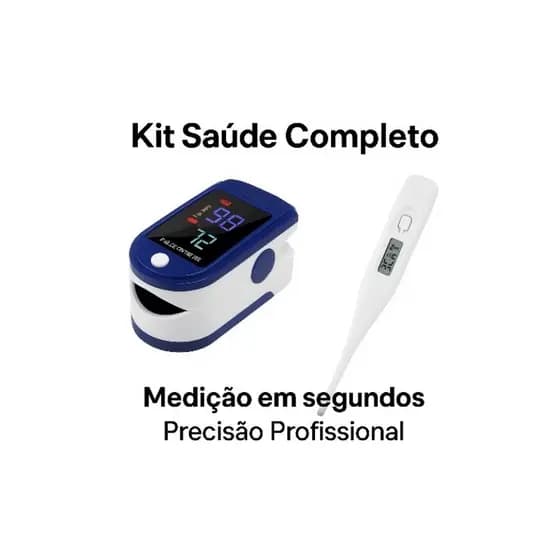 Kit Termometro Digital E Oximetro De Dedo Pulse Adulto Infantil Cuide da Febre Oxigenação em Casa