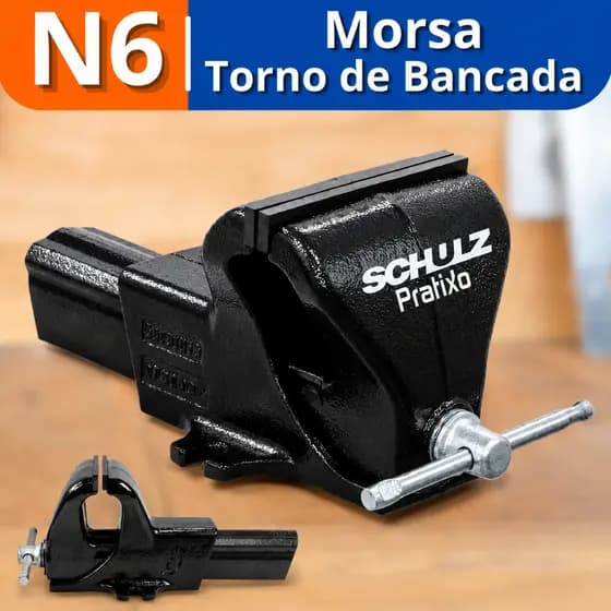 Morsa Torno De Bancada N6 152mm Ferro Aço Oficina Casa Mesa