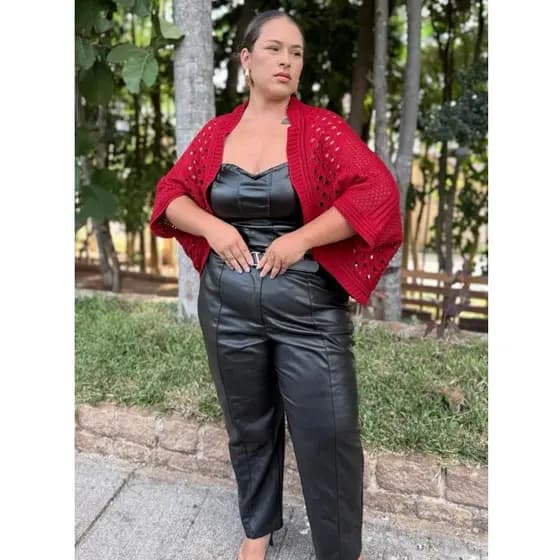 KIMONO CAPA PLUS SIZE LUXO TRICOT CASACO CROCHE CARDIGAN INVERNO FEMININO RENDADO MODA INSTAGRAM ELEGANTE PREMIUM