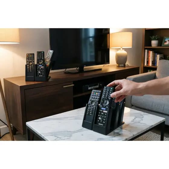 Suporte Organizador Controle Remoto 6 Divisórias Mesa Decorativo Moderno Excelente durabilidade Com Economia de espaços