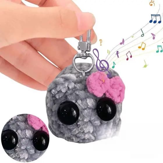 Pingente De Hamster Triste , Ornamento Pendurado Com Som Musical Chaveiro De Pelúcia Porta-Chaves De Boneca C V3QJ