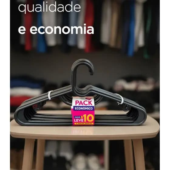 kit 10 Cabides Plástico