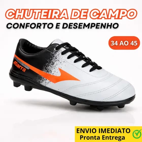 Chuteira de Campo Adulto Marra – Conforto e Desempenho no Gramado | 34 ao 45