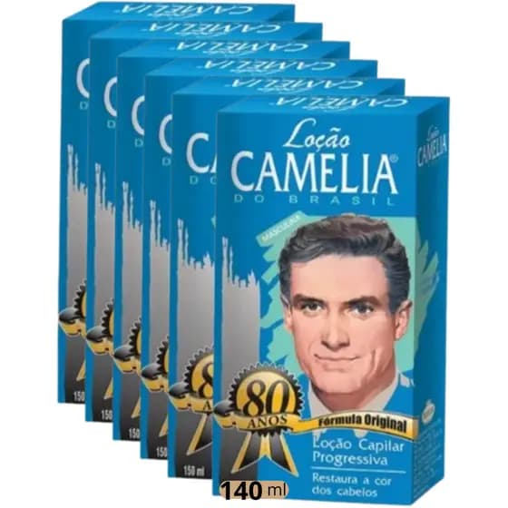 6 Pack Loção Capilar Camélia Feminina Masculino 140ml Restaurador Antiqueda Profissional Crescimeno