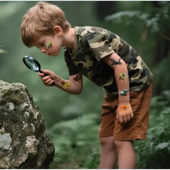 Kit 20 Tatuagens Temporárias Desenho Animado para Menino Meninas Braço Mãos Perna