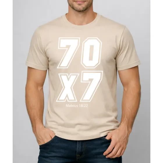 Camiseta Bíblica Masculina 70x7 100% Algodão Camisa Blusa