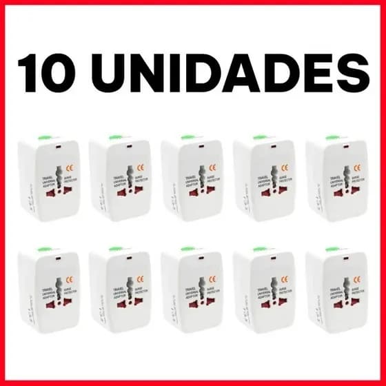Kit 10 Adaptor Tomada International All-in-one Adaptador Universal Para Todos Tipos de Tomadas