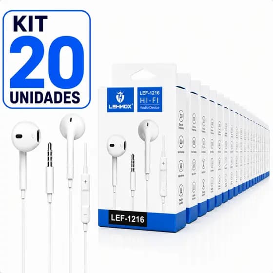 Kit 20 Unidades Fone de Ouvido P2 P3 3.5mm Com Microfone e Fio Atacado Revenda