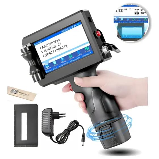 Portable Handheld Printer 12.7mm Inkjet for Text QR Barcode Lot Logo Date Codificadoras E Datadora Portátil + Cartucho