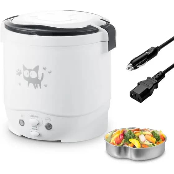 Portable Rice Cooker 12v For Travel Car Truck 1l MultiCooker Cookware 12V 24V 220V Electric Household