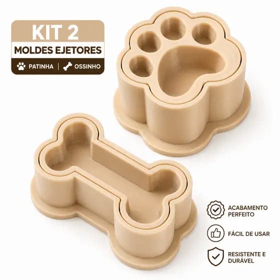 Kit Ejetor Brigadeiro Patinha e Ossinho Pet 2 Peças