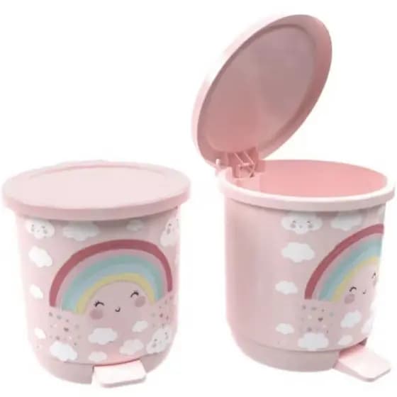 Kit com 2 Lixeira Infantil Espacial com Pedal – 6,5L Compacta e Divertida Quarto Infantil Criança