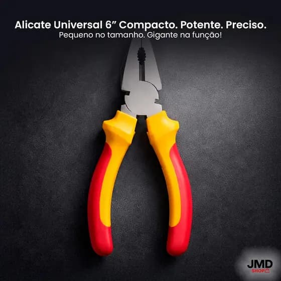 Alicate Universal 6 Pol com Cabo Anatômico Confortável e Seguro