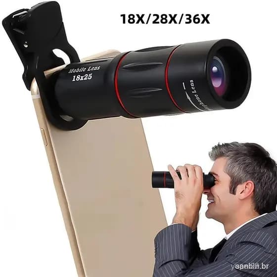 Lente Da Câmera Do Telefone Móvel 18X 28X 36X Telescópio Monocular Telefoto Universal Para Acampamento Caça Esportes