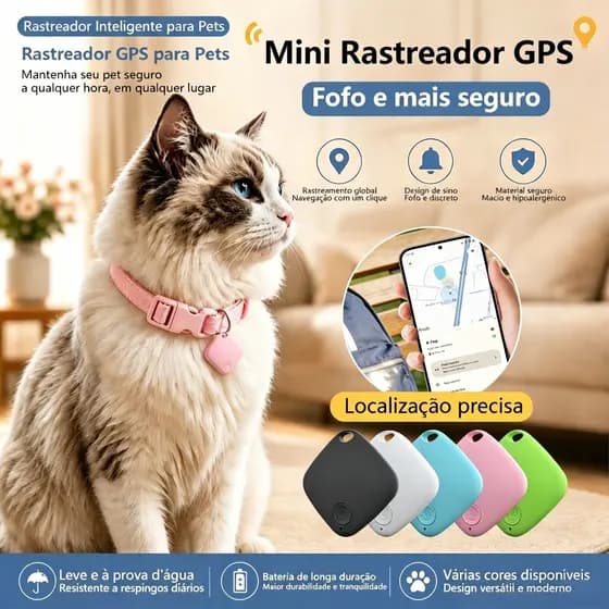 Smart Air Tag Pet Tracker iPhone , À Prova d'Água,Emite Som, Segurança Animal, Coleira/Chaveiro