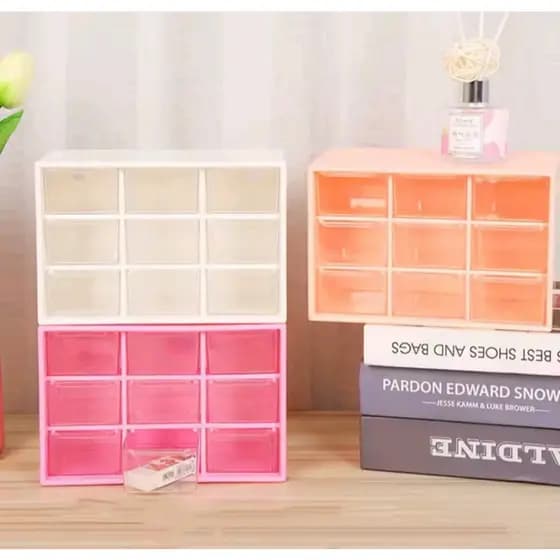 Mini Gaveteiro Organizador com 9 Gavetas – Ideal para Escrivaninha | Várias Cores