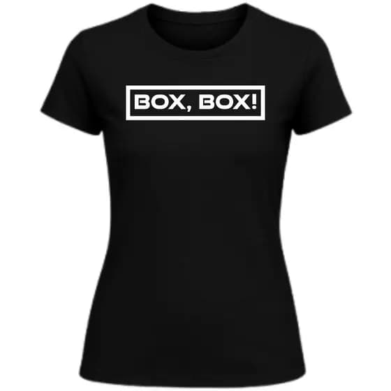 Baby Look Feminina Formula 1 Box Box 100% Algodão