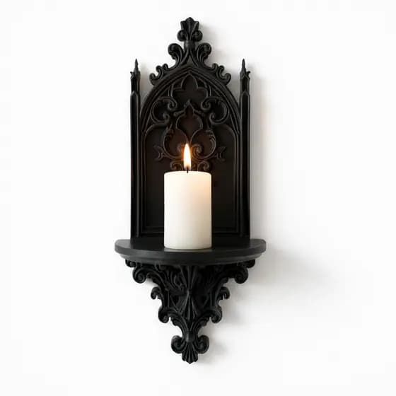 Prateleira De Parede Gótica Design Elegante E Sofisticado Nicho Decorativo Quarto Sala Dark Luxo