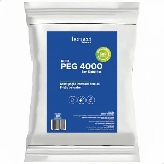 Peg 4000 Refil Polietilenoglicol Puro 300g Ultra Fino Super Soluvél Micronizado Bonucci Pharma