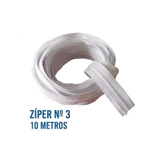 Ziper de Metro Nº3 - 10 metros - BRANCO