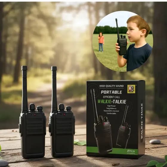 Brinquedo Rádio Comunicador Walk Talk Infantil Com Baterias Inclusas Preto Para Crianças