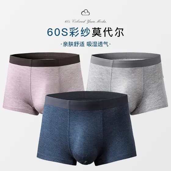 Novo produto pronto estoque primavera roupa interior masculina Modal antibacteriano confortável boxer briefs 60 fio colo