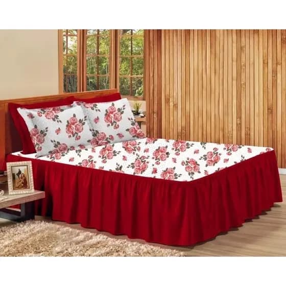 Colcha casal queen floral estampada Oferta Relâmpago