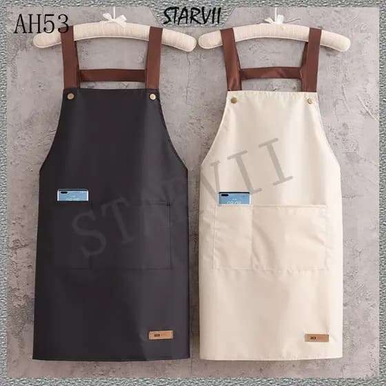 Avental de Cozinha Impermeável, Tecido de Algodão Durável, Avental de Chef Barista, Avental de Salão com Logotipo Person