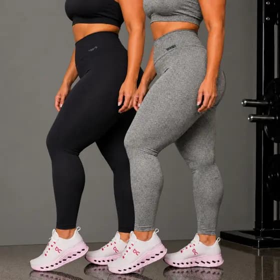 Kit 2 Calças Legging Plus Size Feminina Cintura Alta e Modeladora Academia Confortável Fitness