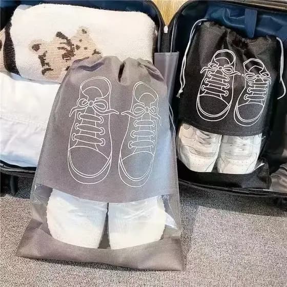 5 Peças Organizadores de Viagem para Sapatos – Sachês Impermeáveis Não Tecido com Cordão