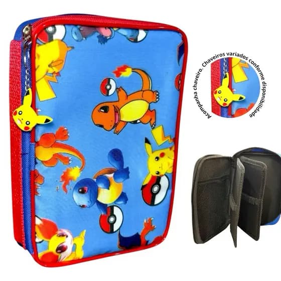 Estojo Box Pokemon /Estojo Box /Estojo escolar/Estojo de lápis/Estojo com divisórias/Organizador infantil pikachu