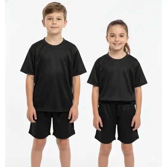 Camisa Camiseta Térmica Infantil + Bermuda Shorts Dry Fit Com Proteção Solar Térmico Ciclismo Verão