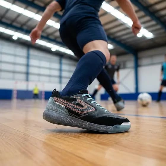 Chuteira Futsal Topper Lethal Grafeno Masculina Couro