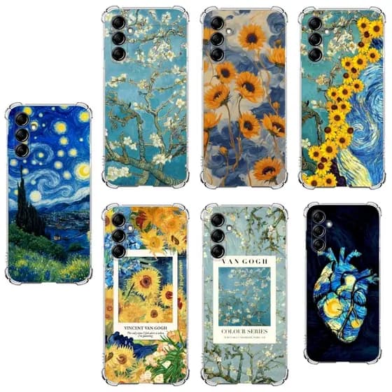 CAPA CAPINHA SAMSUNG A15, A25 (4G e 5G), A35, A55 CAPA TPU PINTURAS VARIADOS CAPINHA CASE VAN GOGH