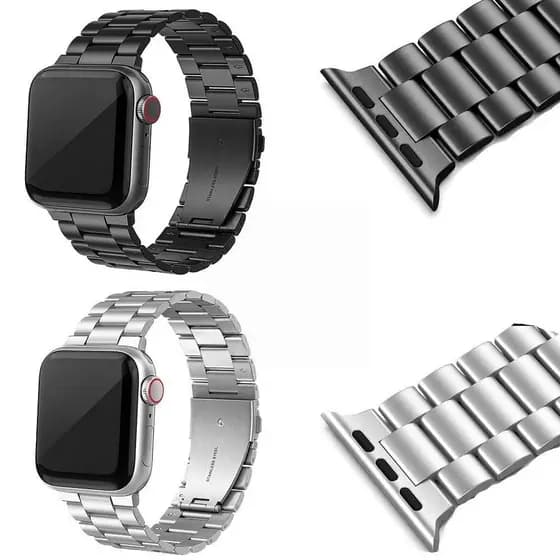 Pulseira Gomo de Aço Inoxidável Metal Premium Para Smartwatch 44/45/46/47/49mm