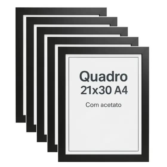 Kit 5 Molduras 21x30 A4 Quadros, Diploma, Certificado.