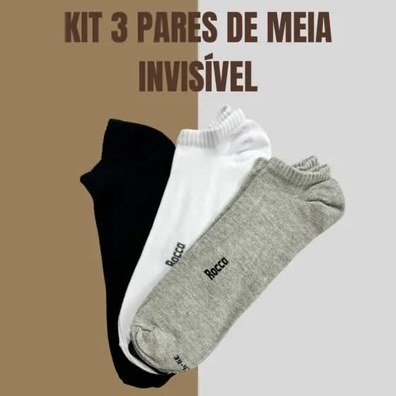 Kit 3 Pares De Meias Invisível Masculina E Feminina Unissex Adulto 7526-7533-K3