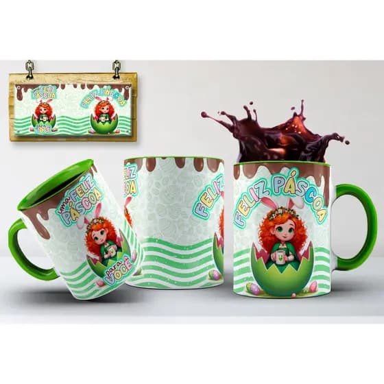 Caneca Páscoa Merida Valente Princesas