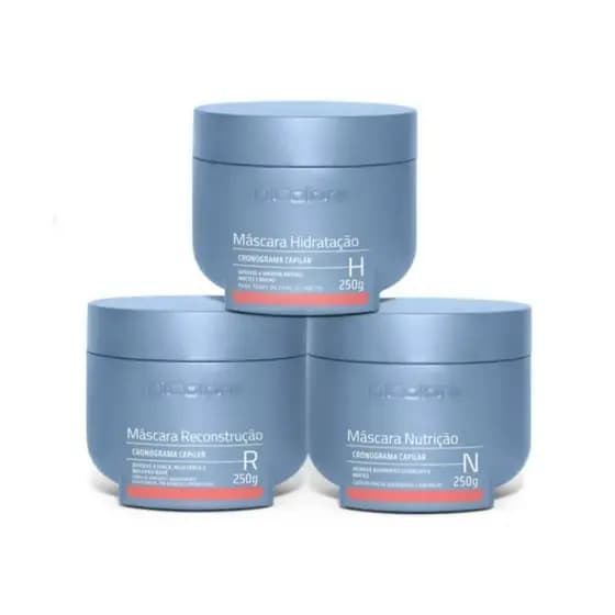 Kit Cronograma Capilar Hidratação + Nutrição + Reconstrução Dicolore - 3 Produtos