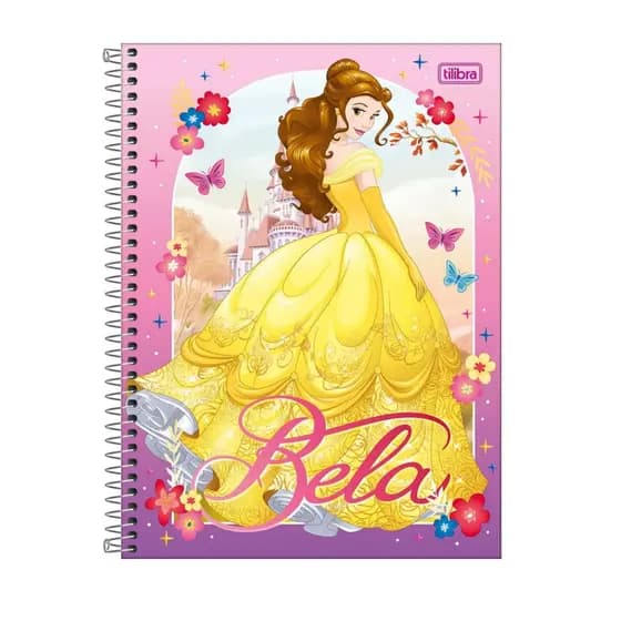 Caderno 01 Materia Princesa Bela 80 Folhas Tilibra