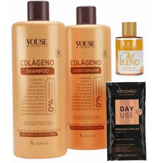 Youse Kit Shampoo e Condicionador Colageno 2x1 litro.