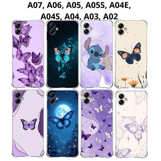 A07, A02, A03, A04, A04E, A04S, A05, A05S, A06 Capa Borboletas Capinha Case TPU Natureza Borbolet Samsung