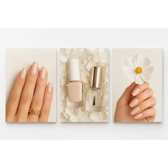 Kit 3 Quadros decorativos manicure pedicure esmalte unhas 3 peças Decoração de salão de beleza clínica consultório mdf