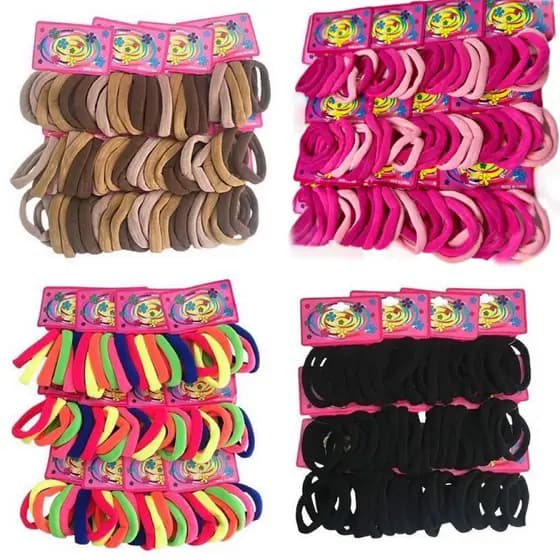 Kit 72 Elástico de Cabelo Feminino Xuxinha Rabicó Para Cabelo