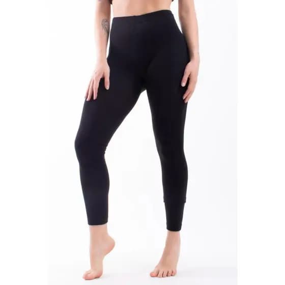Meia Calça Forrada Fio 80 Preta Térmica Adulto - Feminino Sem Pé