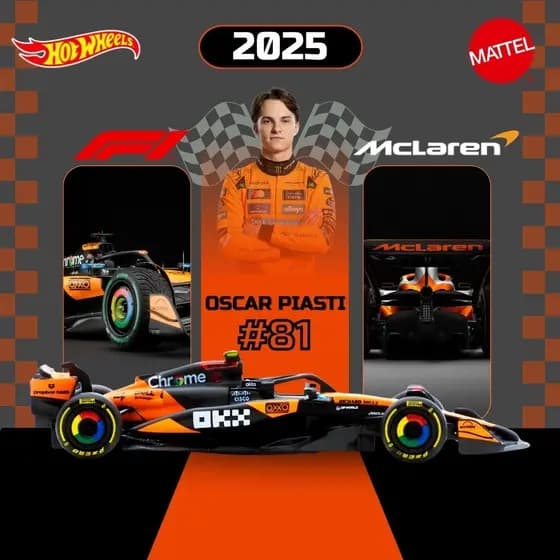 Miniatura F1 Hot Wheels Premium 2025 - Oscar Piastri