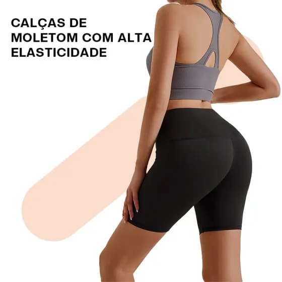 Liouty Shorts Esportivos de Ioga de Cintura Alta Tecido de secagem rápida