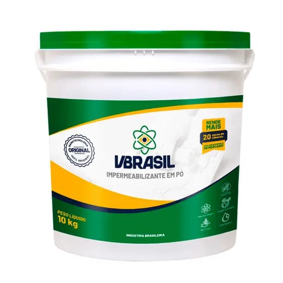 VBrasil Impermeabilizante em Pó 10kg Aditivo de Alta Resistência para Concreto Armado